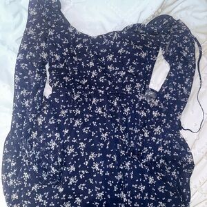 Floral Navy Blue Dress
